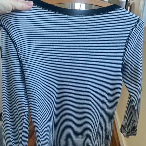 Ralph Lauren Navy White Striped Top S - Picture 3 of 8